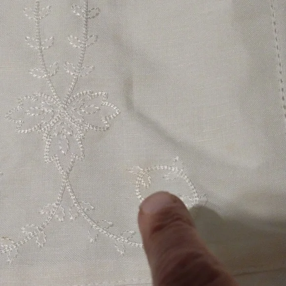 Jones Wear Skirt Linen Lined Floral Embroidered Ruffled Shabby Chic Lagenlook - Picture 6 of 9